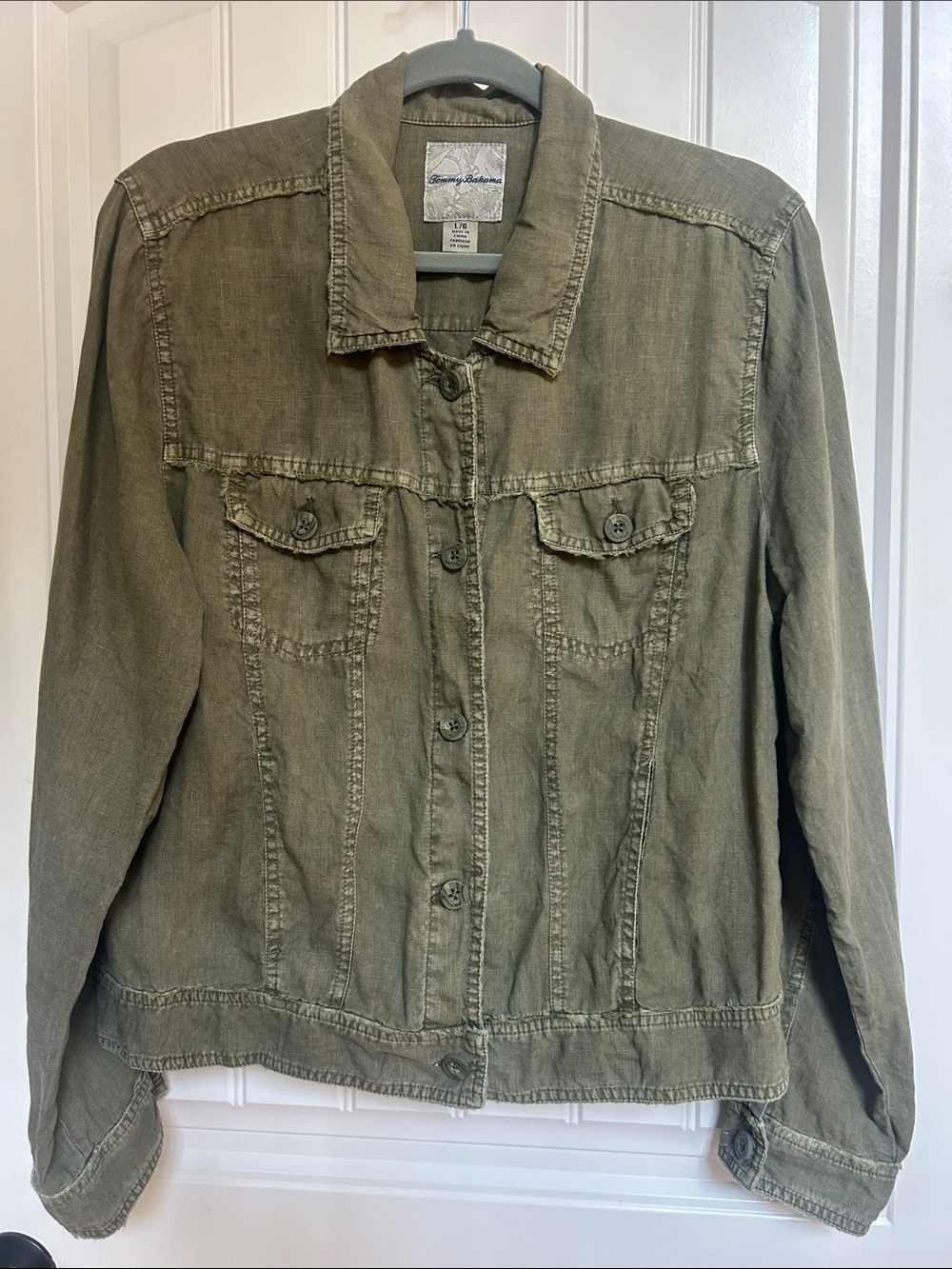 Tommy Bahama Olive Utility Shirt Jacket